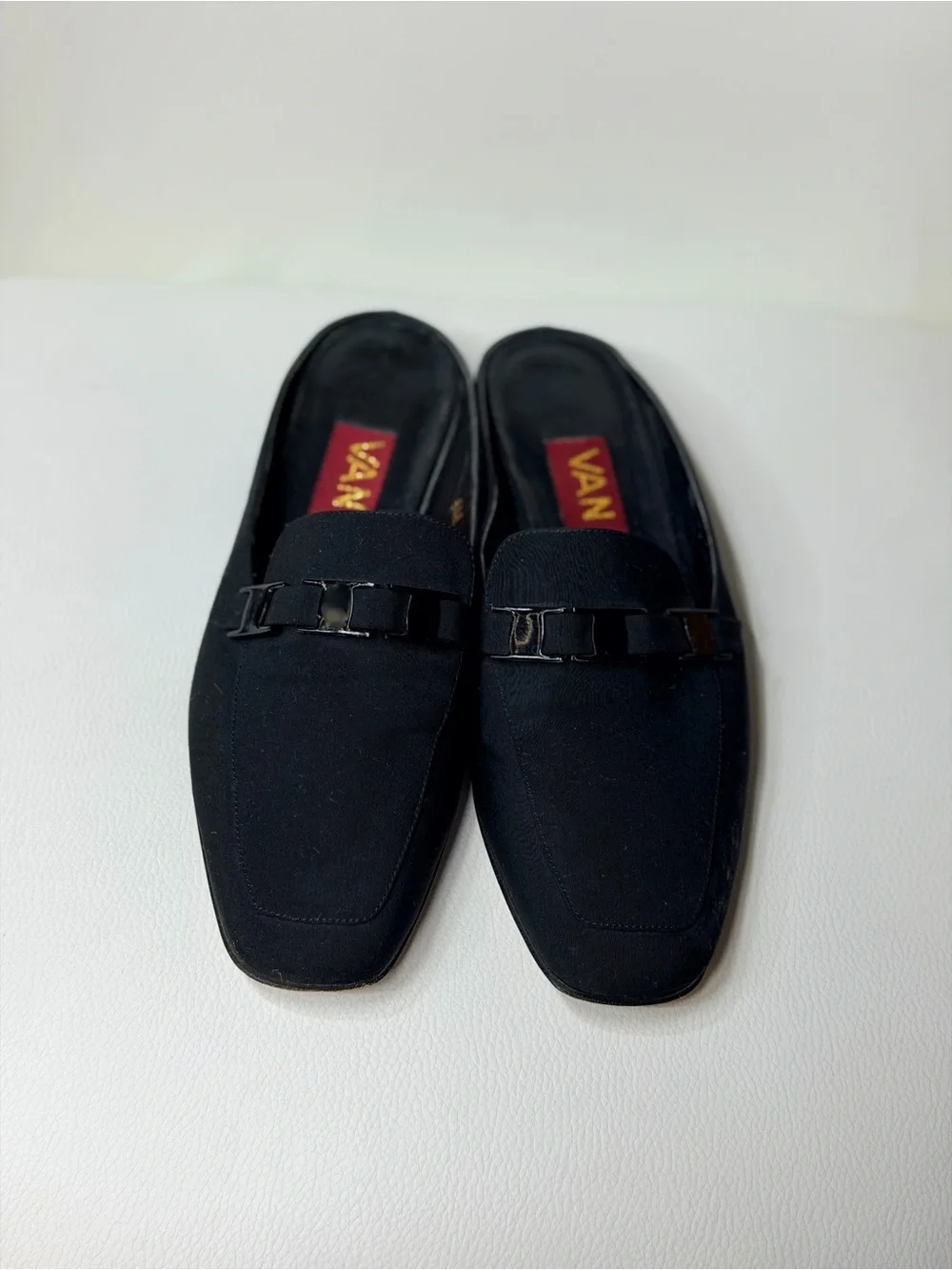 Vintage Unisex VANELi East Mules Black Slip-On Loafer Slides Buckle Women’s 36